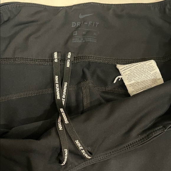 Nike Womens Black Running Leggings with White Logo - Picture 6 of 7